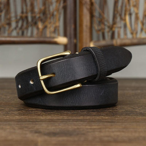 Leather Belt With Gold Buckle For Woman, Meena Model