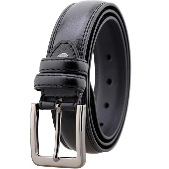 Black leather belts for men