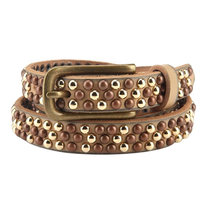 Modern Studded Gold Belt For Women, Mona Model