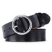 Leather Belt With Round Buckle For Women, Khatia Model