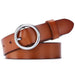 Leather Belt With Round Buckle For Women, Khatia Model