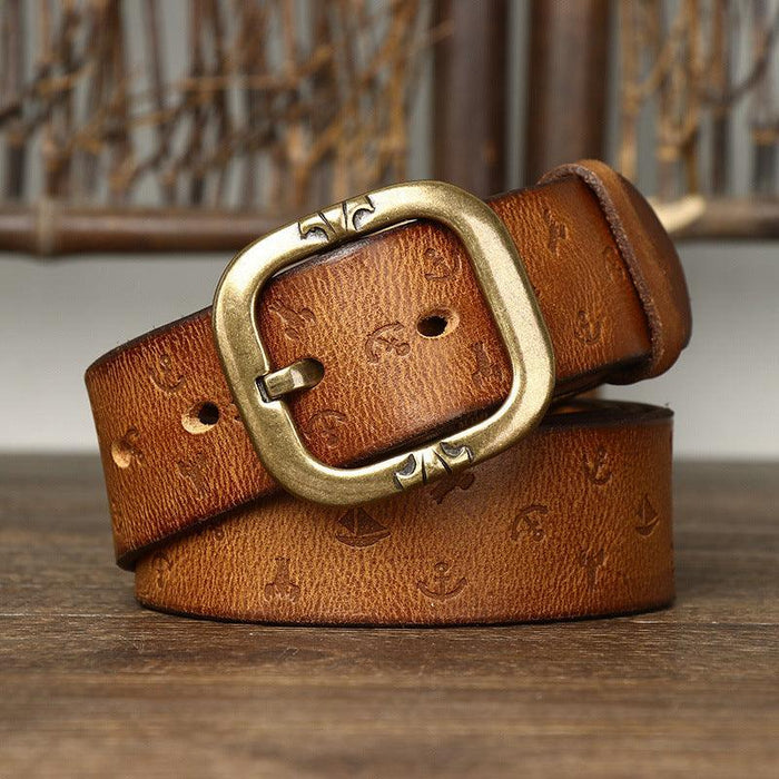 Leather Belt With Marine Patterns For Woman, Kunal Model