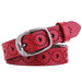 Openwork Leather Belt For Women With Heart Patterns, Talma Model