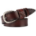 Leather Belt With Openwork Details For Women, Dina Model