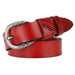 Leather Belt With Openwork Details For Women, Dina Model