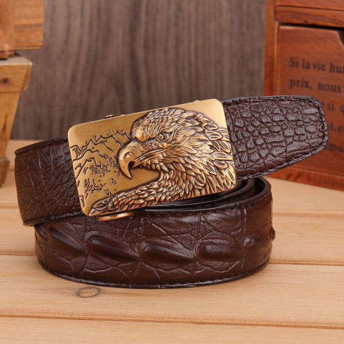 Leather belts for men with buckle