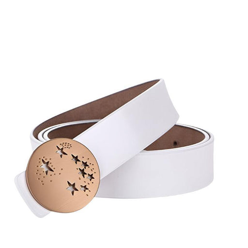 Smooth Leather Belt With Star Buckle For Women, Stella Model