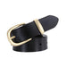 Smooth Leather Belt With Gold Buckle For Women, Agathe Model