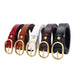 Smooth Leather Belt With Gold Oval Buckle For Women, Fiona Model