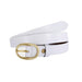 Smooth Leather Belt With Gold Oval Buckle For Women, Fiona Model