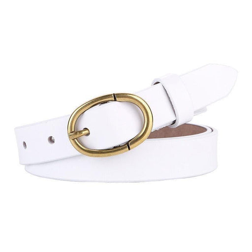 Retro Smooth Leather Belt For Women, Angela Model