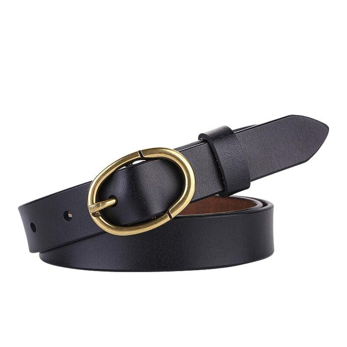 Retro Smooth Leather Belt For Women, Angela Model