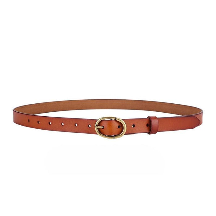 Retro Smooth Leather Belt For Women, Angela Model