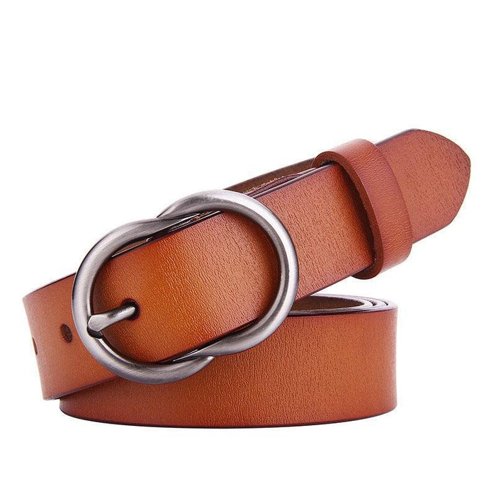 Smooth Leather Belt For Women With Retro Buckle, Erin Model