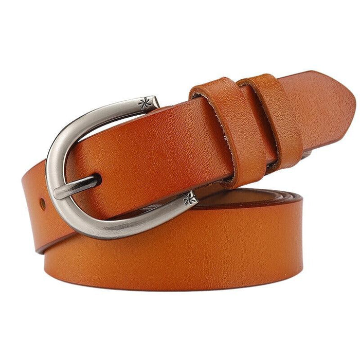 Leather Belt For Women With Star Decor Buckle, Shani Model