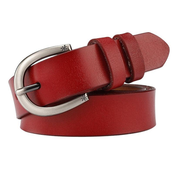 Leather Belt For Women With Star Decor Buckle, Shani Model