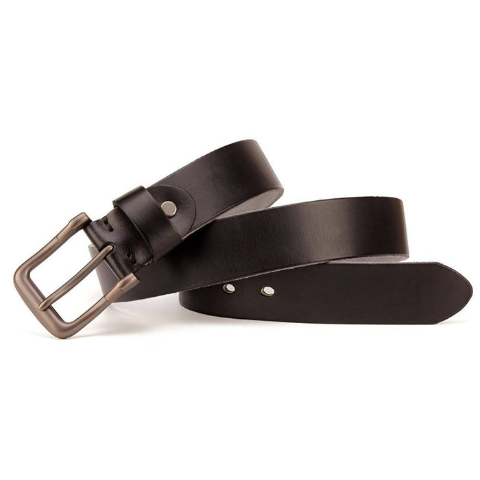 Leather belts for men with buckle