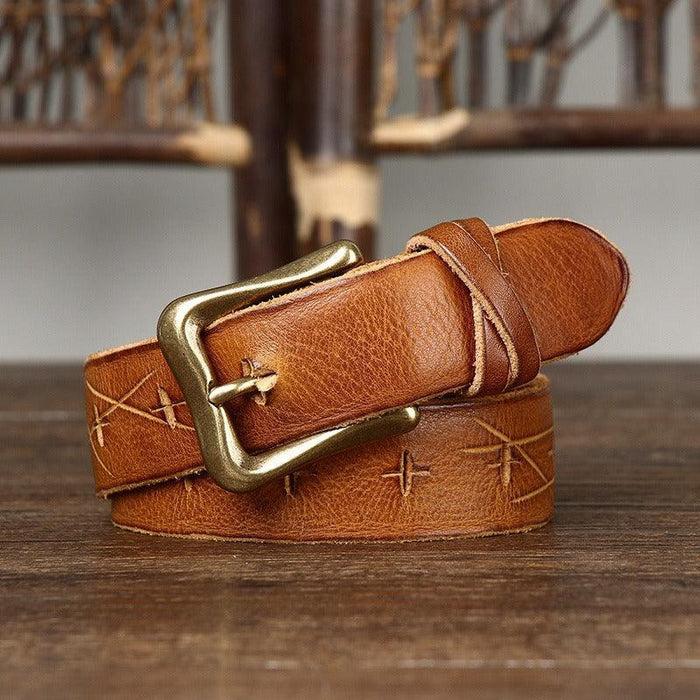 Leather Belt For Women With An Aged Effect, Aishwarya Model