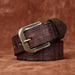 Brown leather belt for men or women