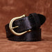 Black leather belt for men or women