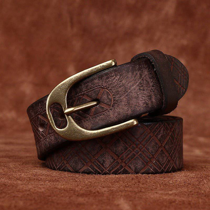 Leather belt made in USA for men or women