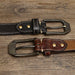 Men's leather belts with snap buckle