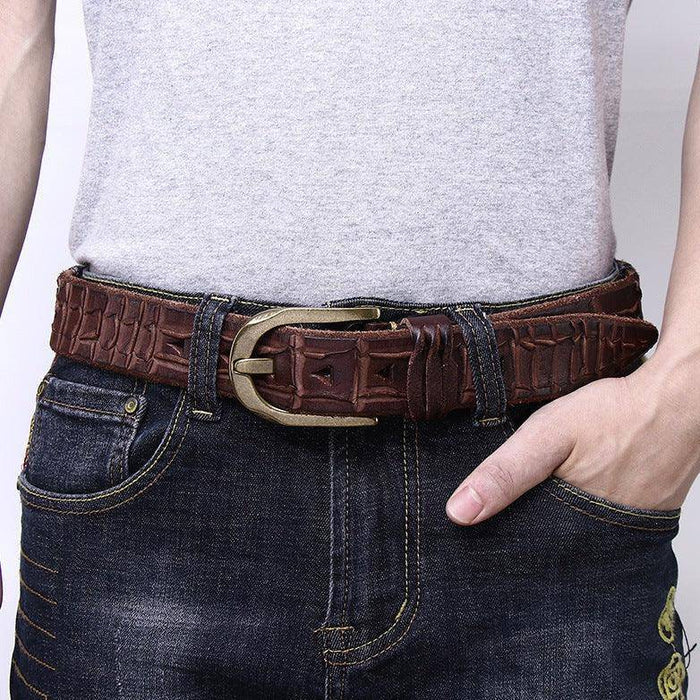 Men's leather belt