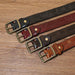 Men's leather belts with brass buckles