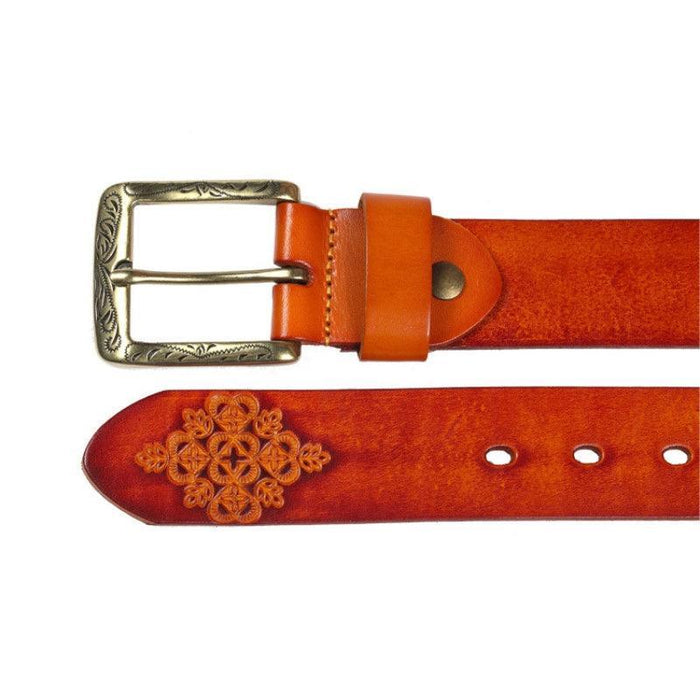 Leather Belt, Textured Bohemian Style For Women, Xioma Model