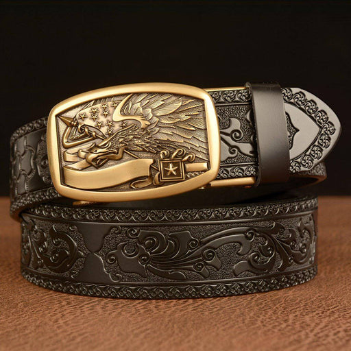 Men's leather belts with braided strap