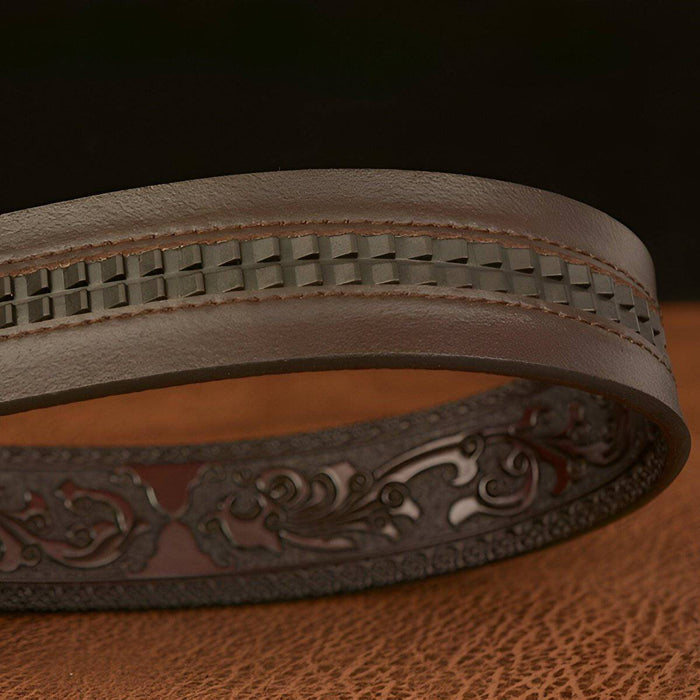Brown leather belts for men