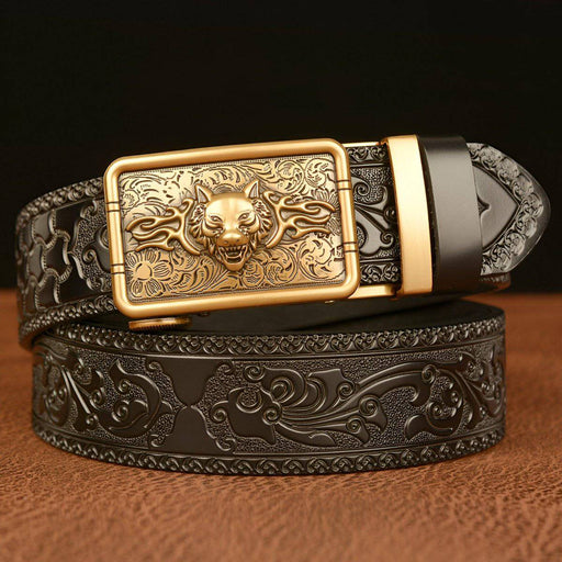 Leather belts for men with buckle