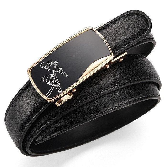 Women's Belt With Gold Automatic Buckle, Grigol Model