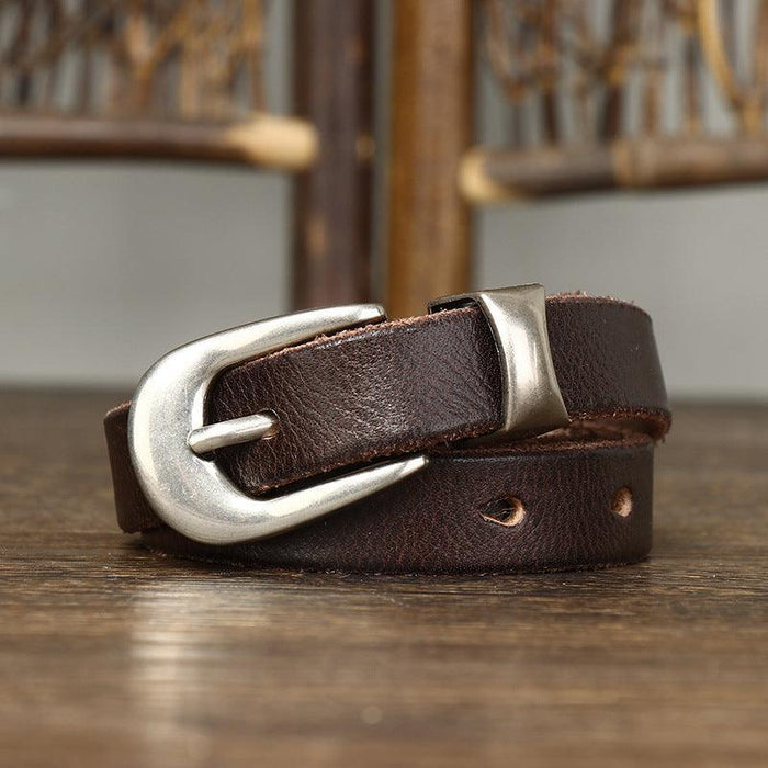 Vintage Thin Leather Belt For Women, Hisunia Model