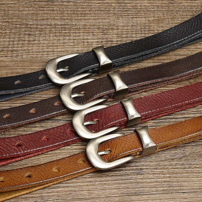 Vintage Thin Leather Belt For Women, Hisunia Model