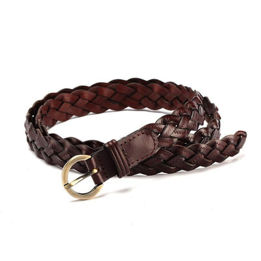 Thin Braided Leather Belt For Women, Jeanett Model