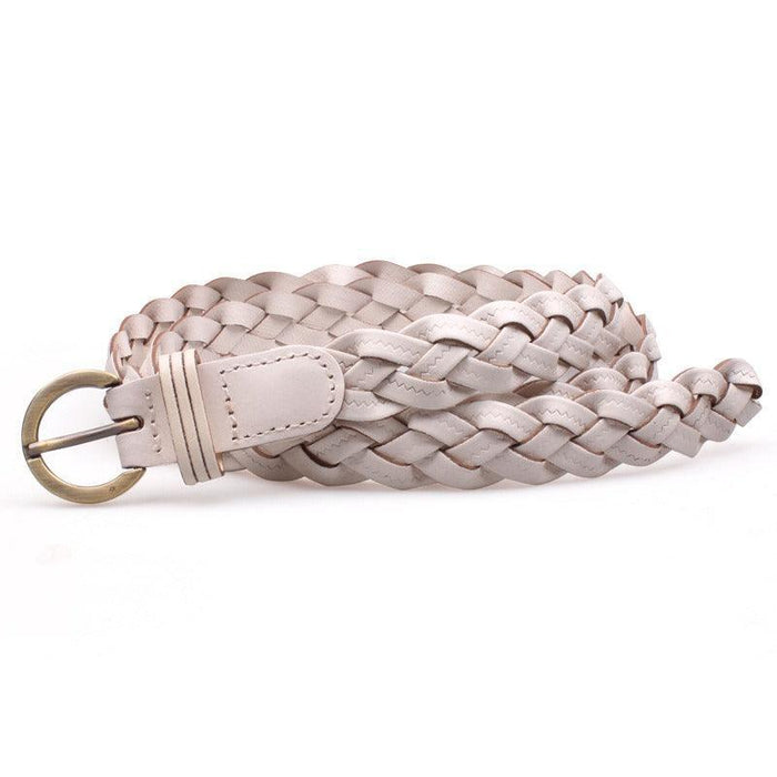 Thin Braided Leather Belt For Women, Jeanett Model