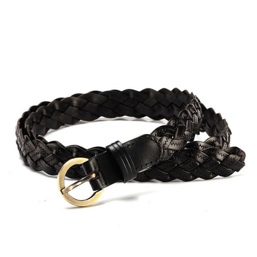 Thin Braided Leather Belt For Women, Jeanett Model