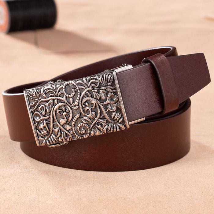 Retro Western Leather Belt For Women, Gesupo Model