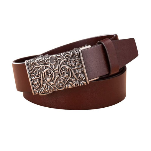 Leather belts for men with buckle