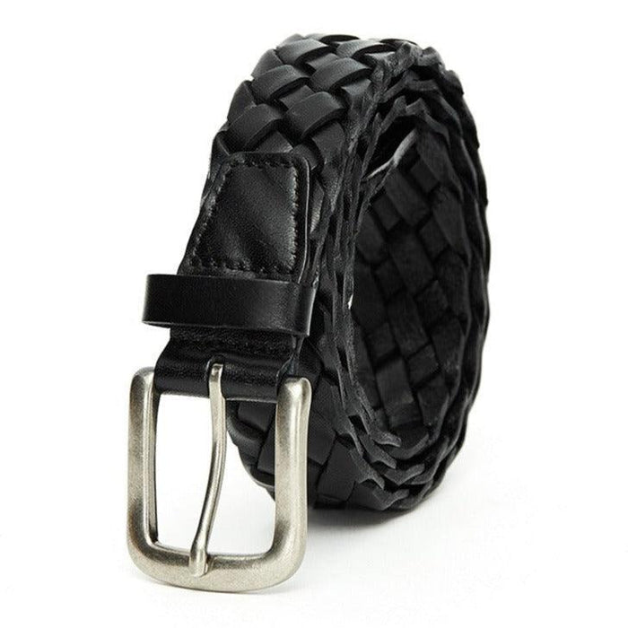 Leather braided belt Ernest model