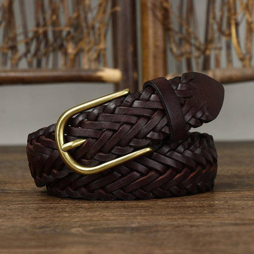 Leather belts for men with buckle