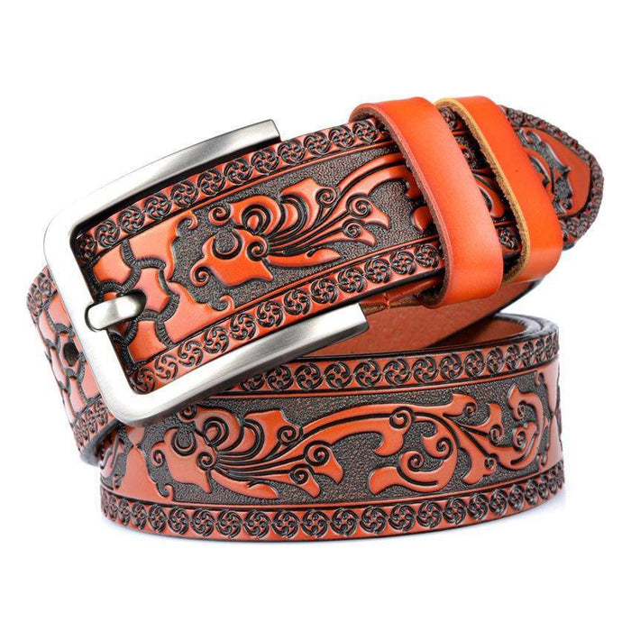 Leather belts for men with buckle