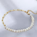 Pearls Paperclip Bracelet – 14K Gold Plated, 4.5mm with Freshwater Pearls