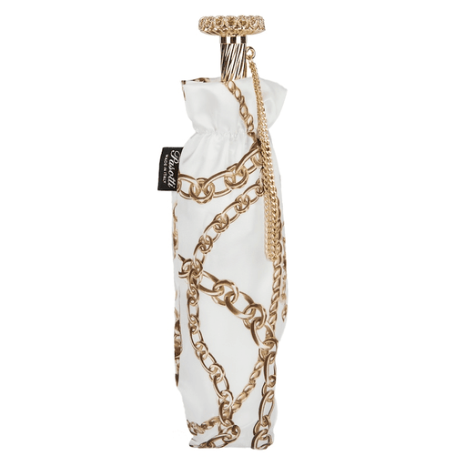 Chains Print White Golden Brass Exclusive Umbrella