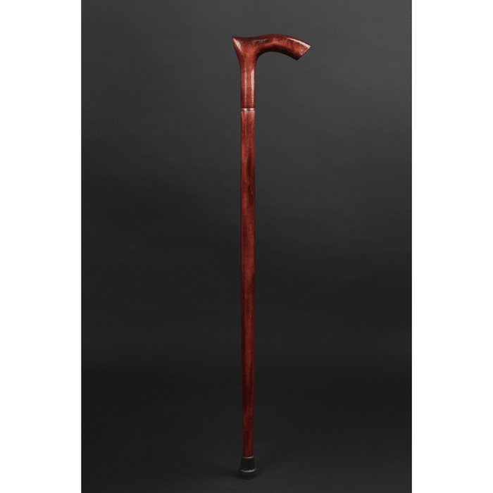 Cherry Derby Wood Walking Cane Hand Carved, Handmade