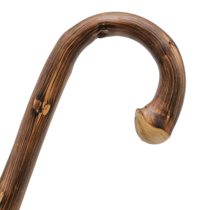 Chestnut Walking Stick with Root, Crook Handle Unique Design