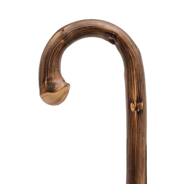 Chestnut Walking Stick with Root, Crook Handle Unique Design