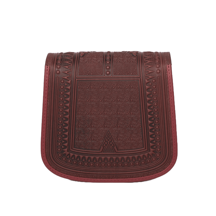 Chic and Spacious Large Mahogany Bordeaux Leather Crossbody Bag