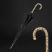 Chic Brass Crystal Black Umbrella for Women